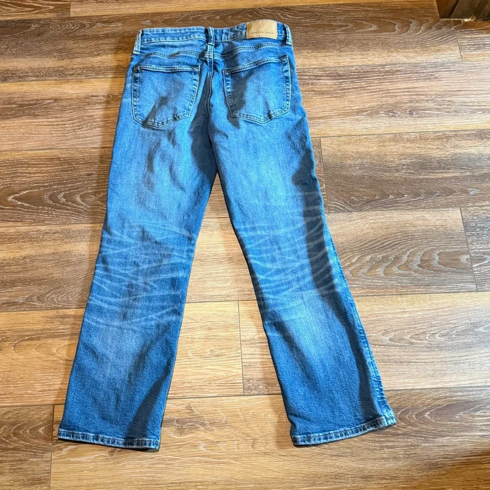American Eagle Airflex+ Mens Straight Leg Jeans Medium Wash Blue Denim 28x28" - Picture 3 of 8